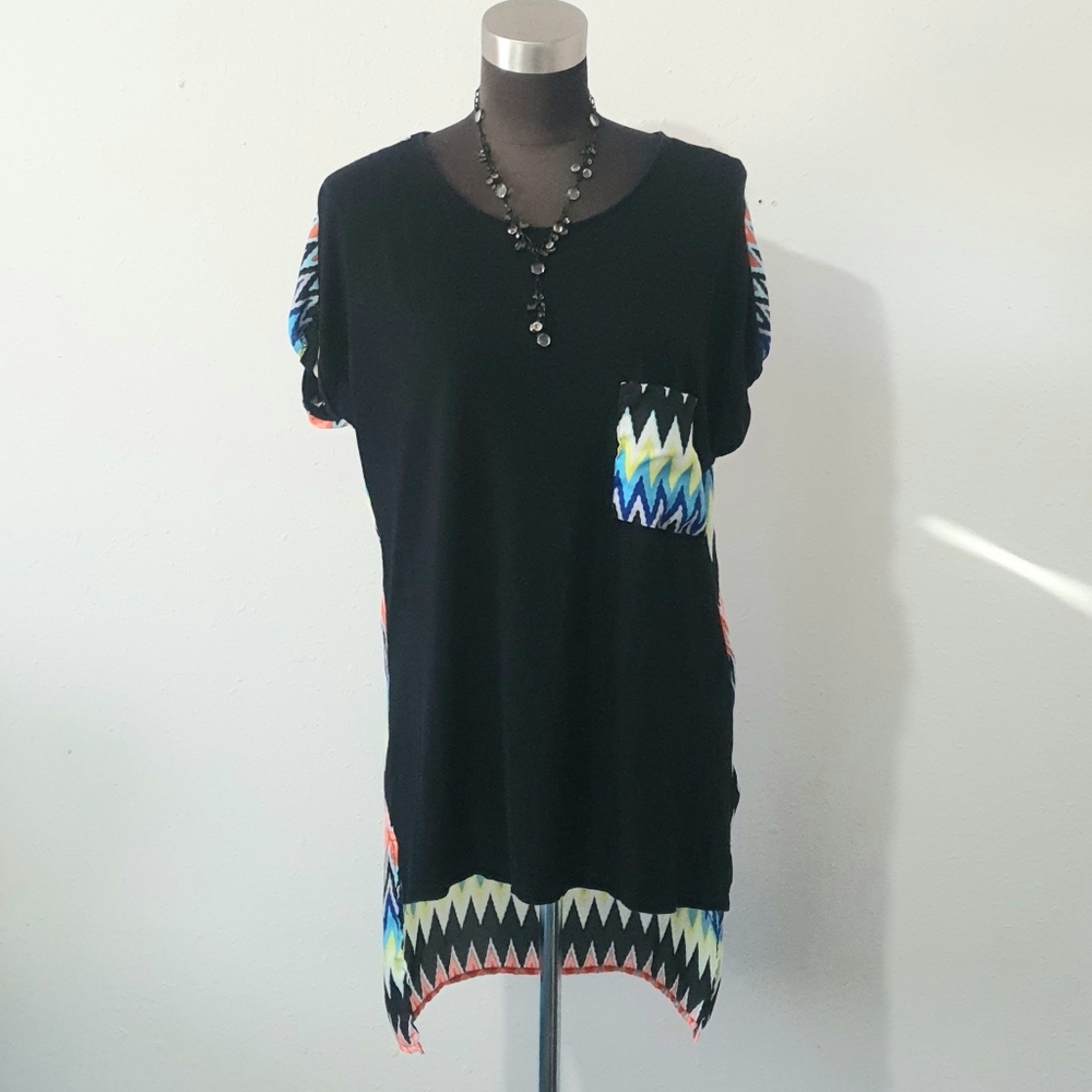 Multi Color Chevron Tunic Size Medium